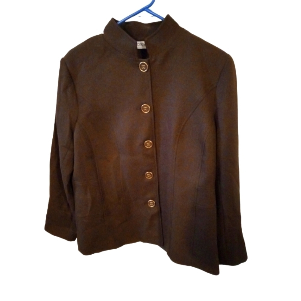 "Uniform Style" Blazer VTG Brownstone Studio Button Front Academia Preppy M